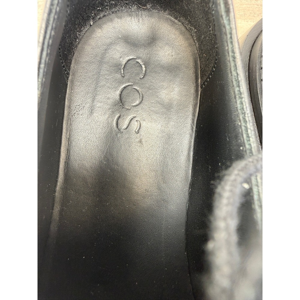 COS Leather Derby Chunky Platform Lug Sole Lace Up Oxfords Black 37 Minimalist - Picture 7 of 10